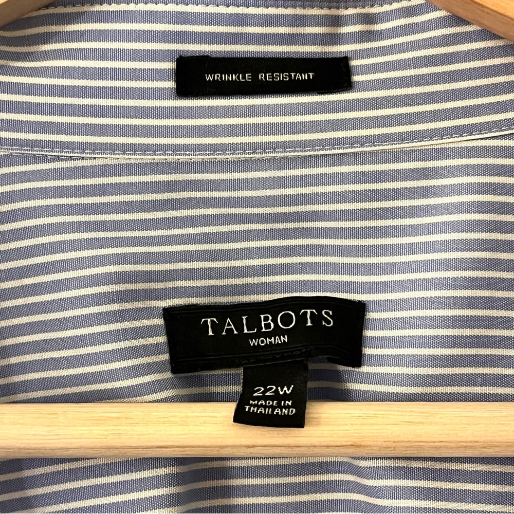 Talbots Cotton Striped Button Down Wrinkle Resist… - image 3